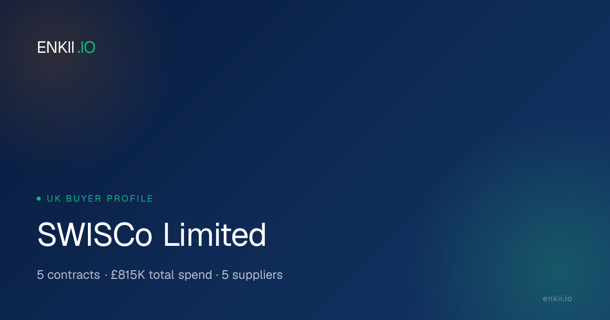 SWISCo Limited contracts, tenders & suppliers — UK Procurement